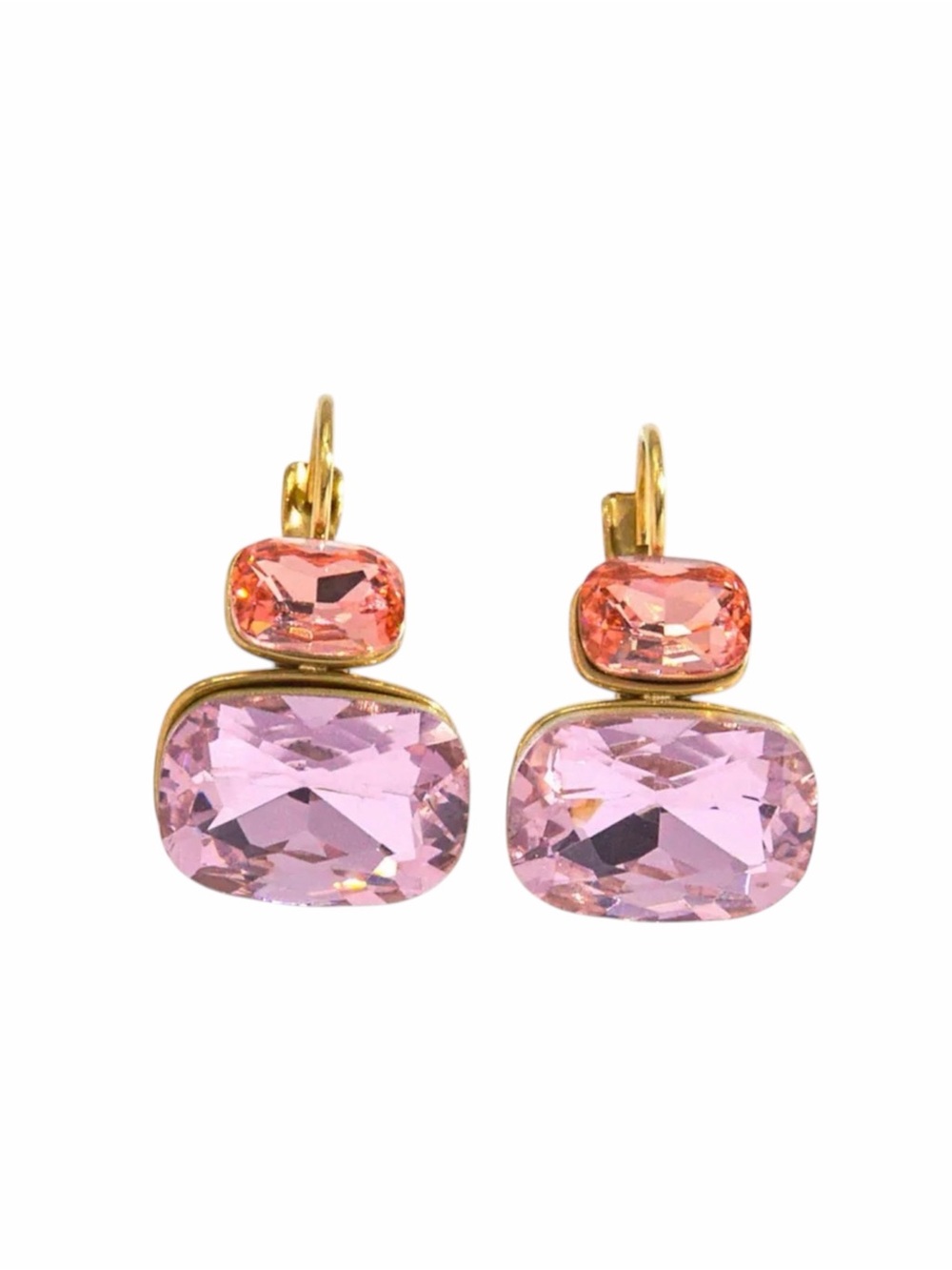 Cushion Cut Crystal Drop Earrings NWT